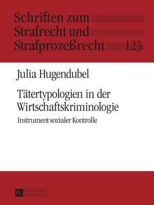 cover image of Tätertypologien in der Wirtschaftskriminologie